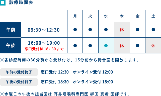 診療時間表